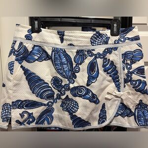 Lilly Pulitzer Jarvey Skort Fallin In Love 8 Shell Anchor Preppy Print Skirt New